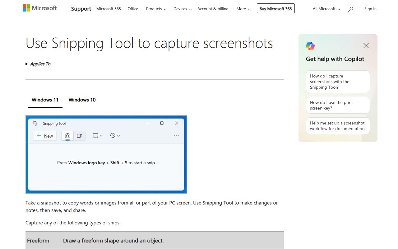 Windows 11 Snipping Tool official website