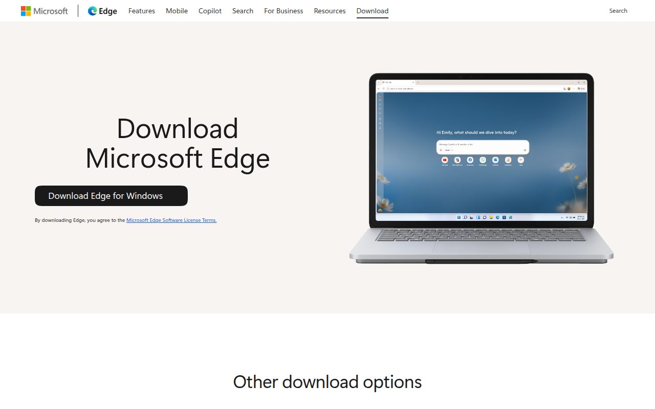 Microsoft Edge official website