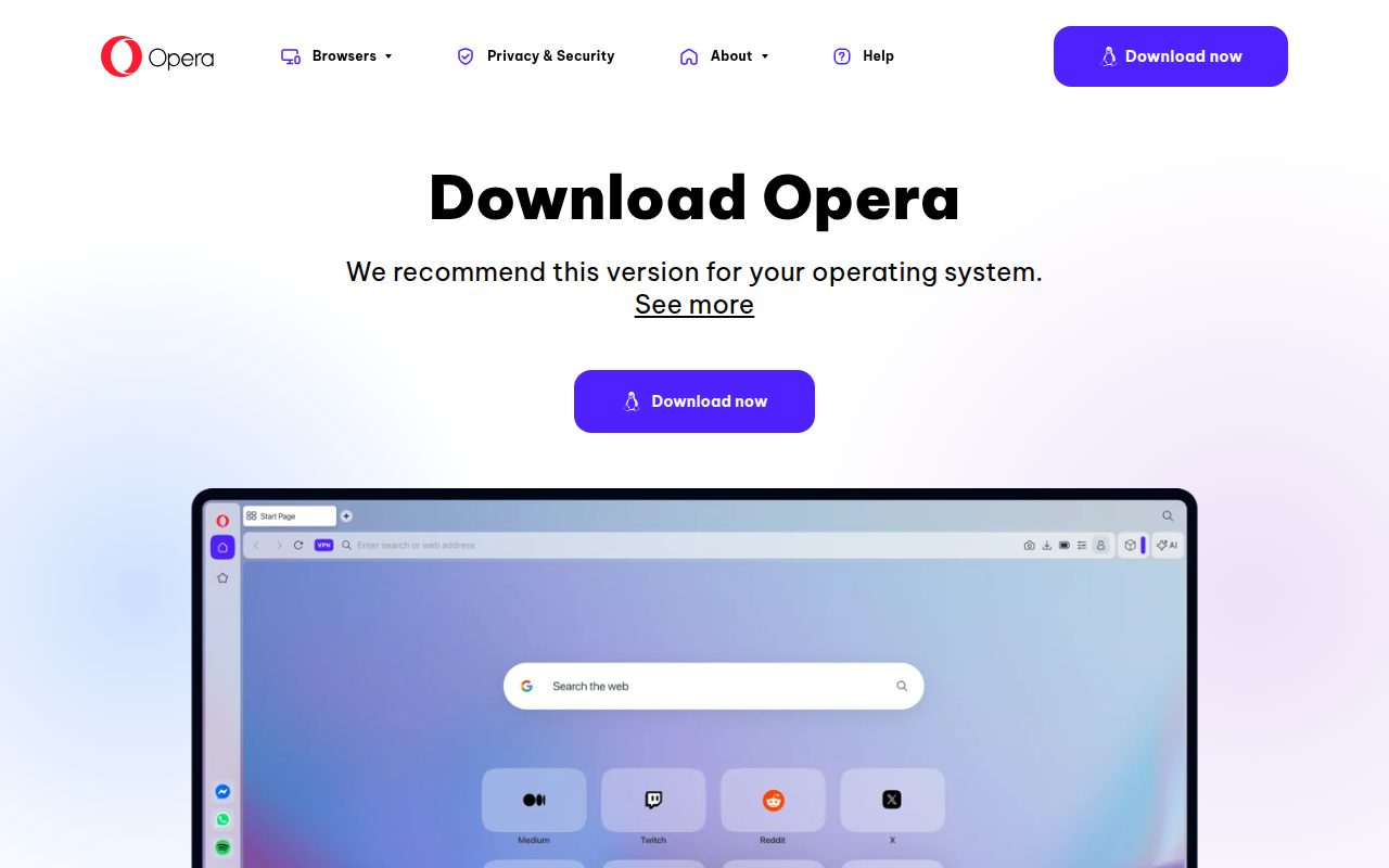 Opera Browser official website