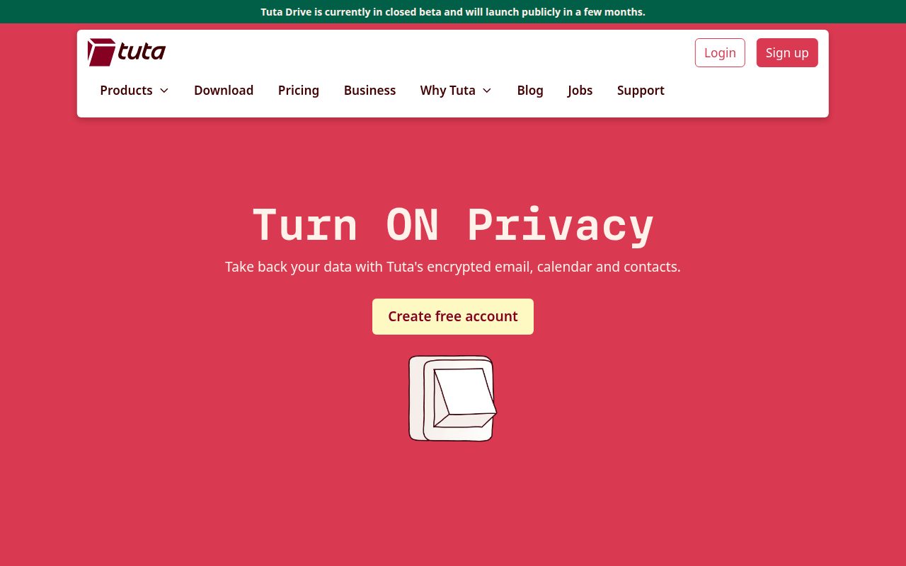 Tuta Mail official website