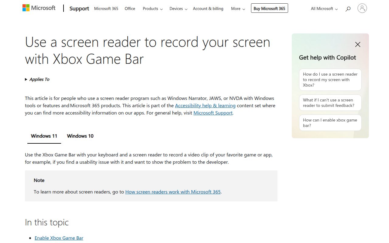 Xbox Game Bar official website