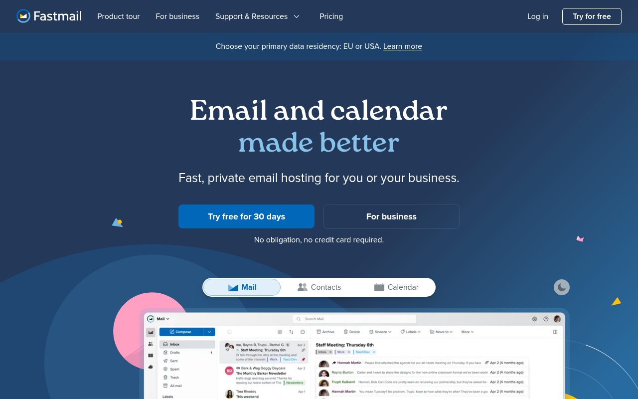 Fastmail official website