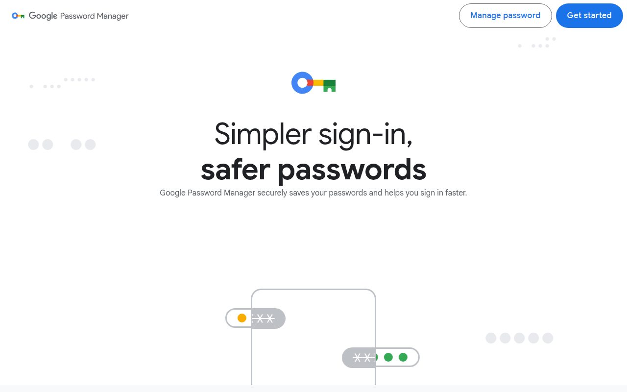 Google Password Manager official website