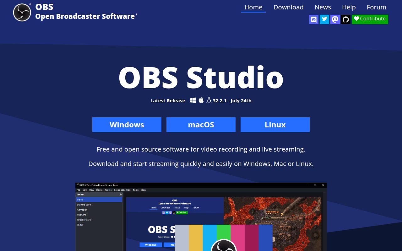 OBS Studio official website