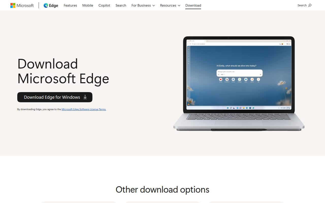 Microsoft Edge official website