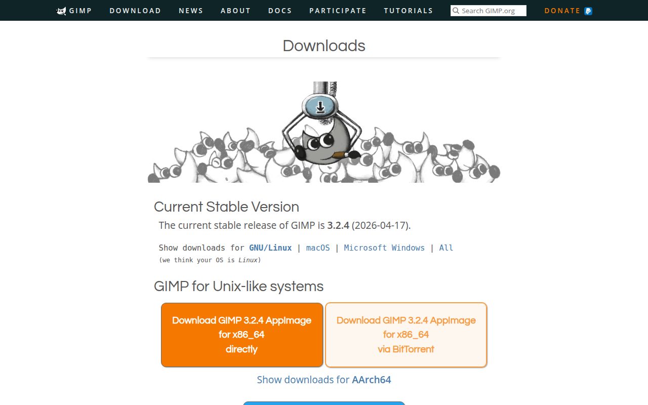 GIMP official website