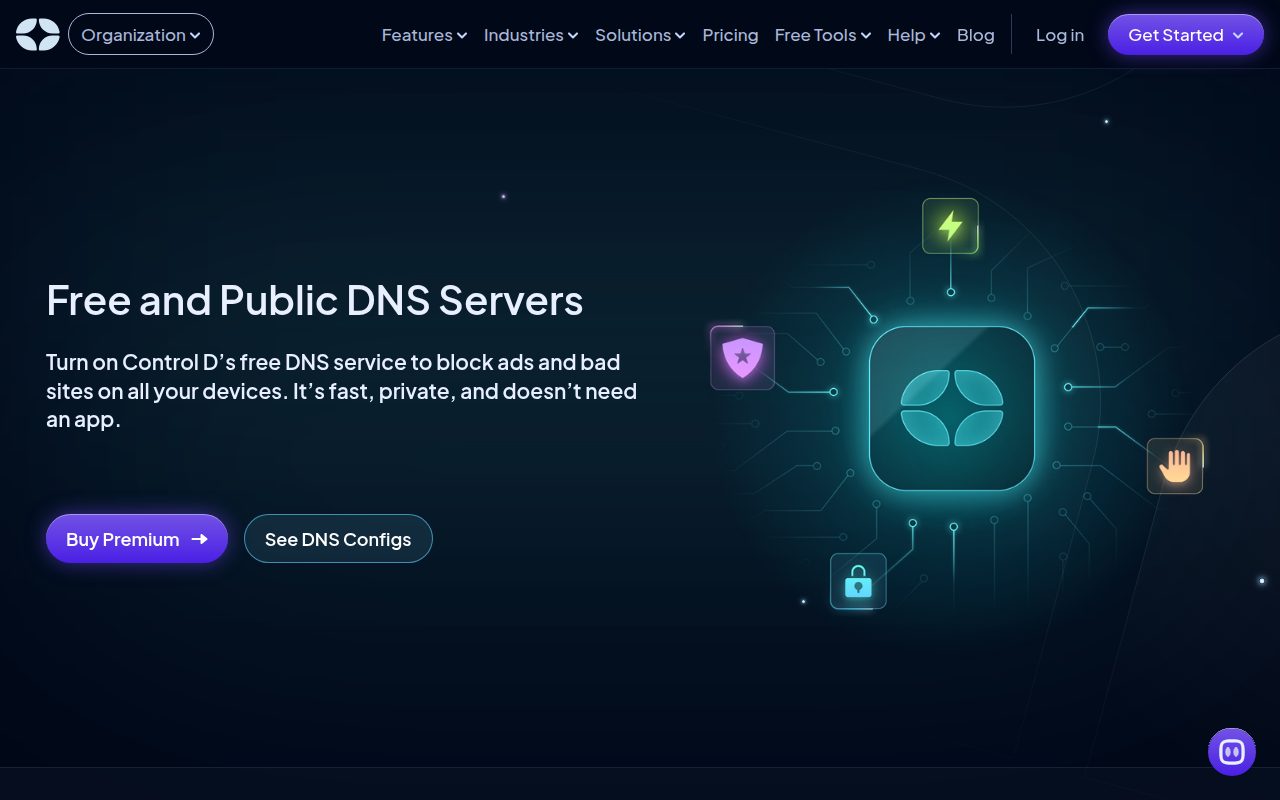 Control D Free DNS official website