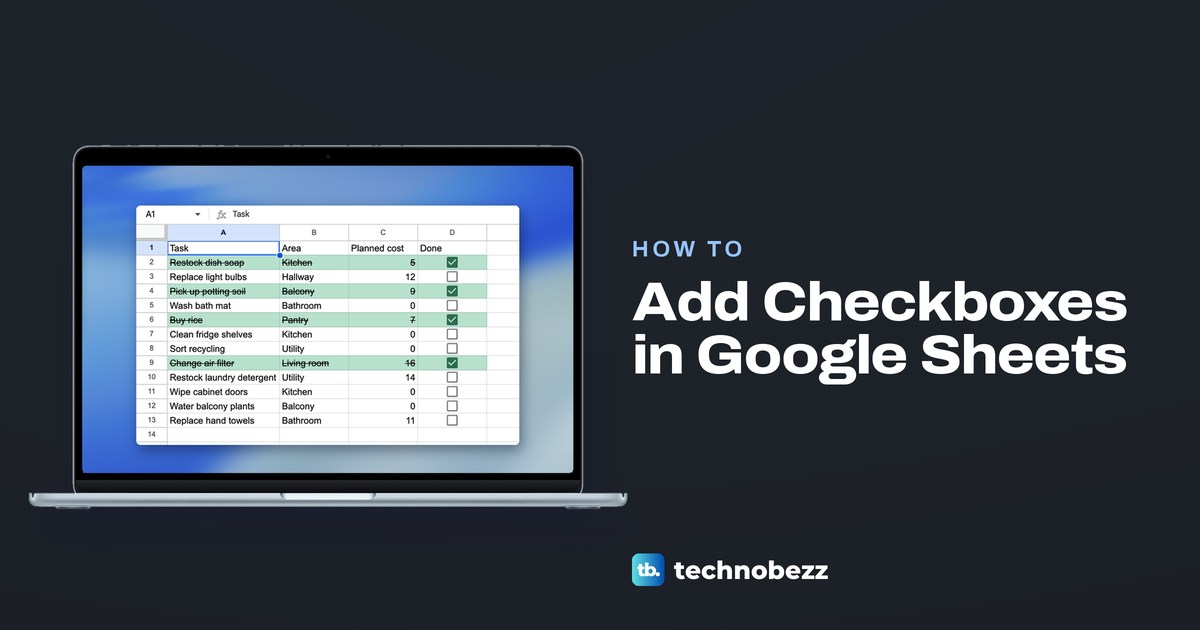 How to Add Check Boxes in Google Sheets for a Checklist