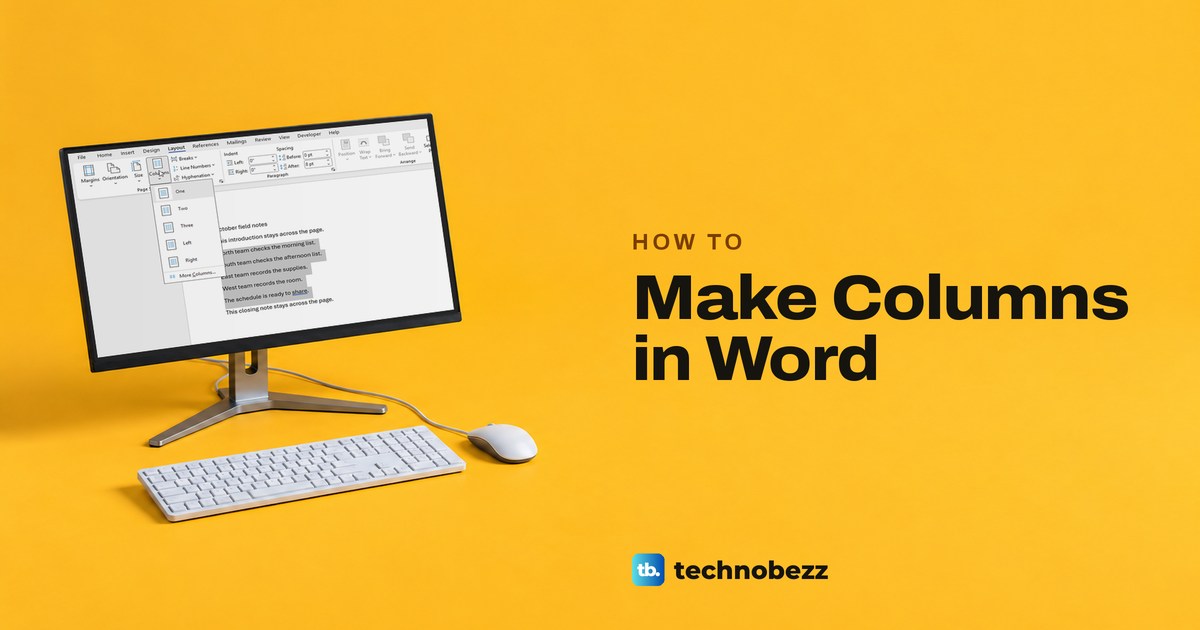 How to Make Columns in Word for Any Part of a Page