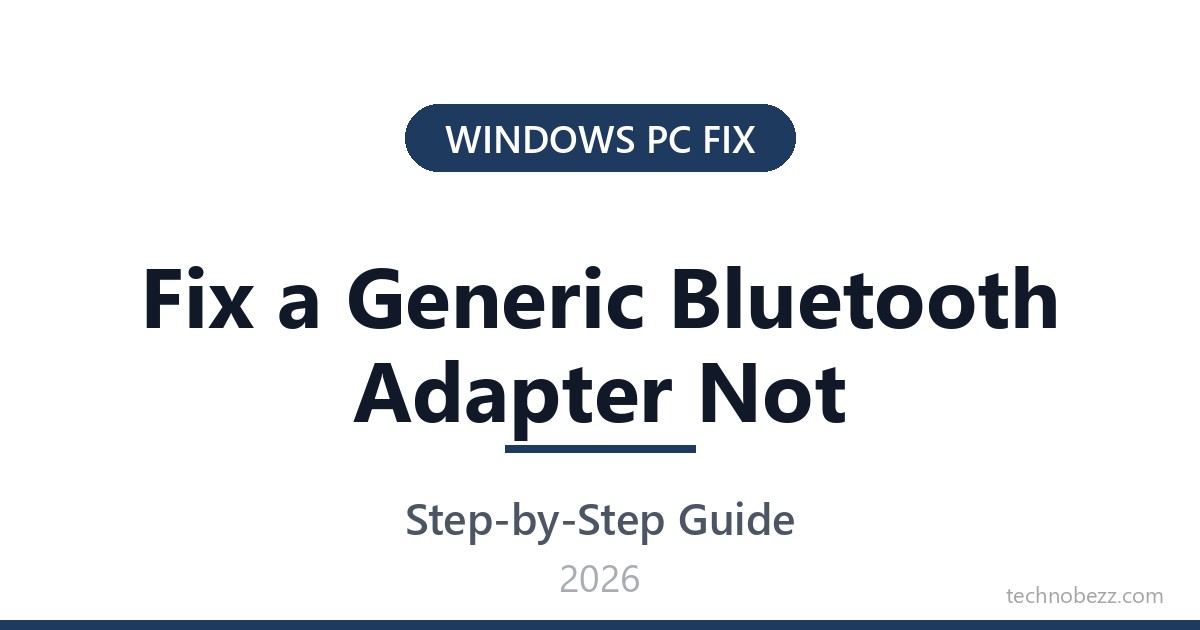 Network Adapter Software How to Fix a Generic Bluetooth Adapter Not Working | Technobezz