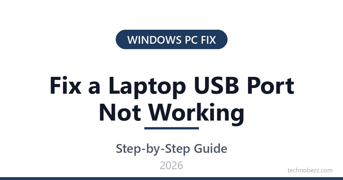 Usb Not Working On Computer How to Fix a Laptop USB Port Not Working | Technobezz
