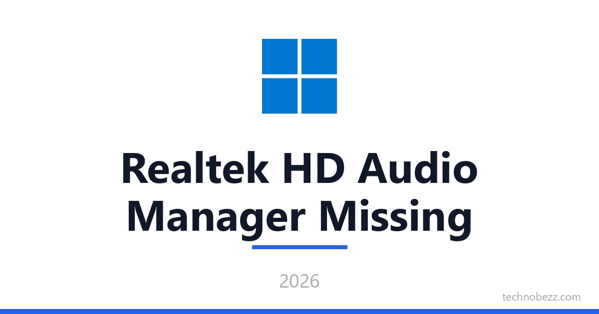 Realtek R Audio Missing Realtek HD Audio Manager Missing on Windows? How to Fix It | Technobezz