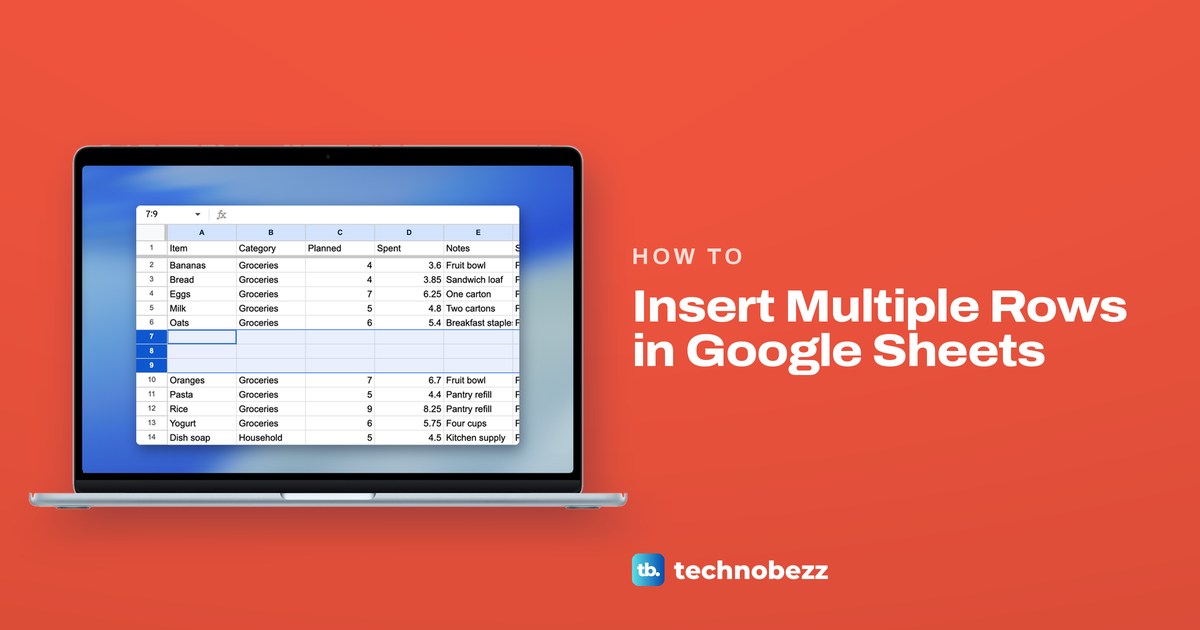 How to Insert Multiple Rows in Google Sheets