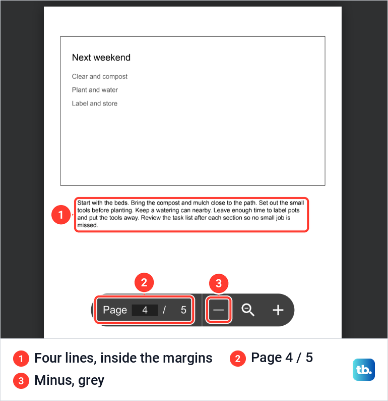A portrait notes page at the smallest preview size with a six-sentence speaker note wrapped on four lines.