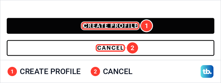 Bottom of the Hulu Create a New Profile form with the Create Profile and Cancel buttons.