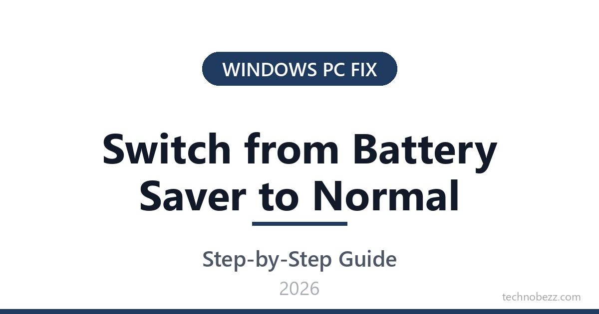 How to Switch from Battery Saver to Normal Power Mode | Technobezz