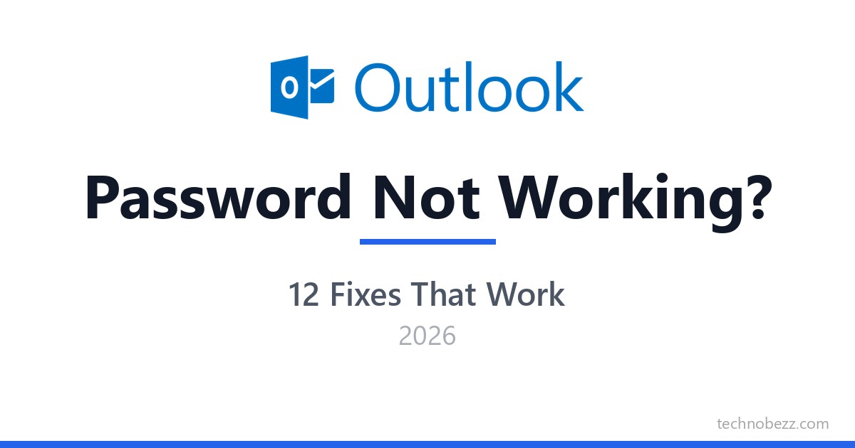 Password Not Include Lock Outlook Password Not Working? Try These Fixes | Technobezz