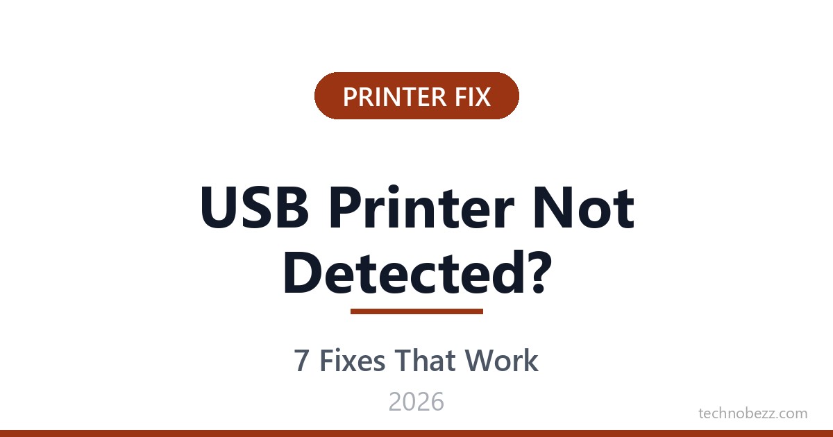 Windows 11 Not Detecting Your USB Printer? 7 Ways to Fix It (2026 ...