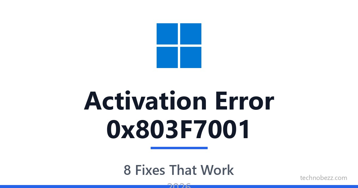 Windows Activation Error 0x803F7001? Here Is How to Fix It (2026 ...