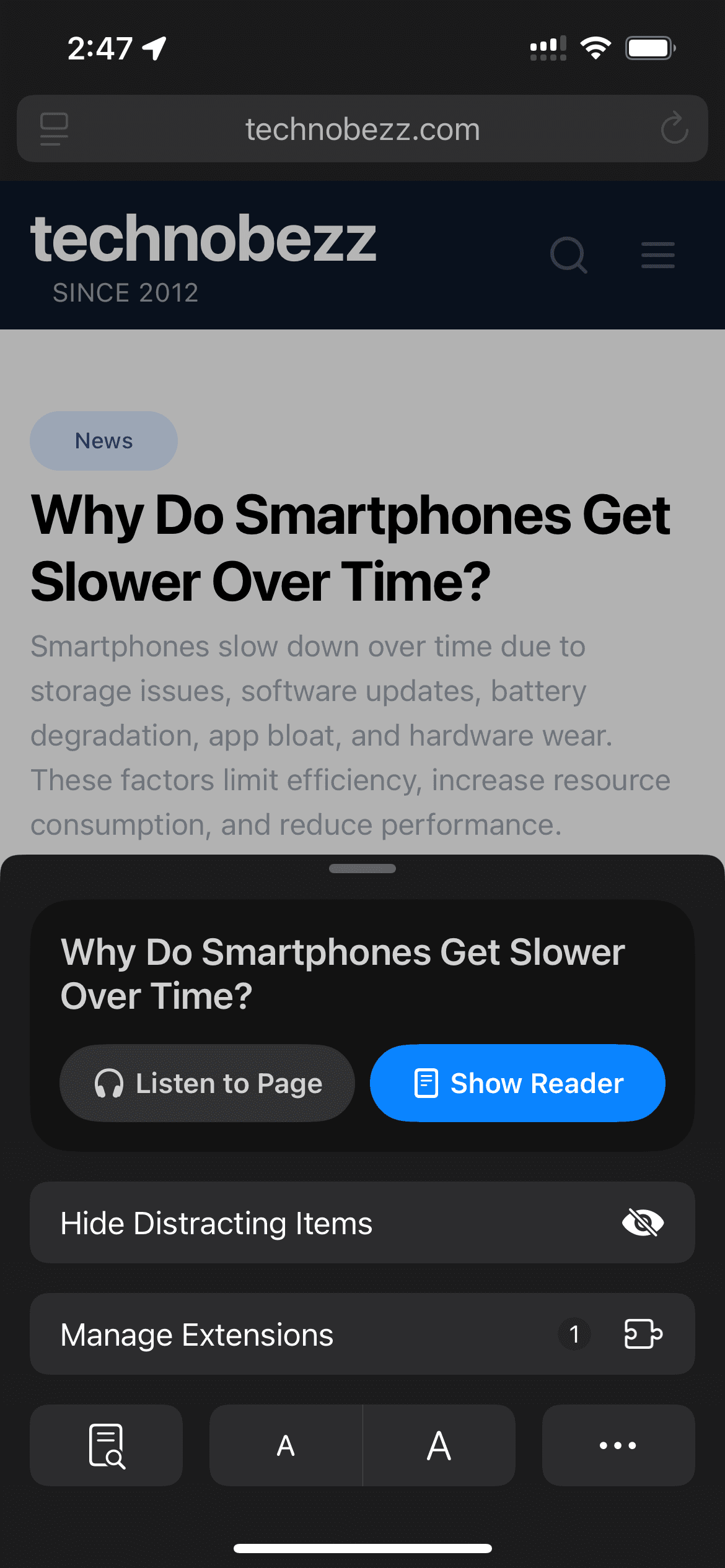 Safari Reader Mode