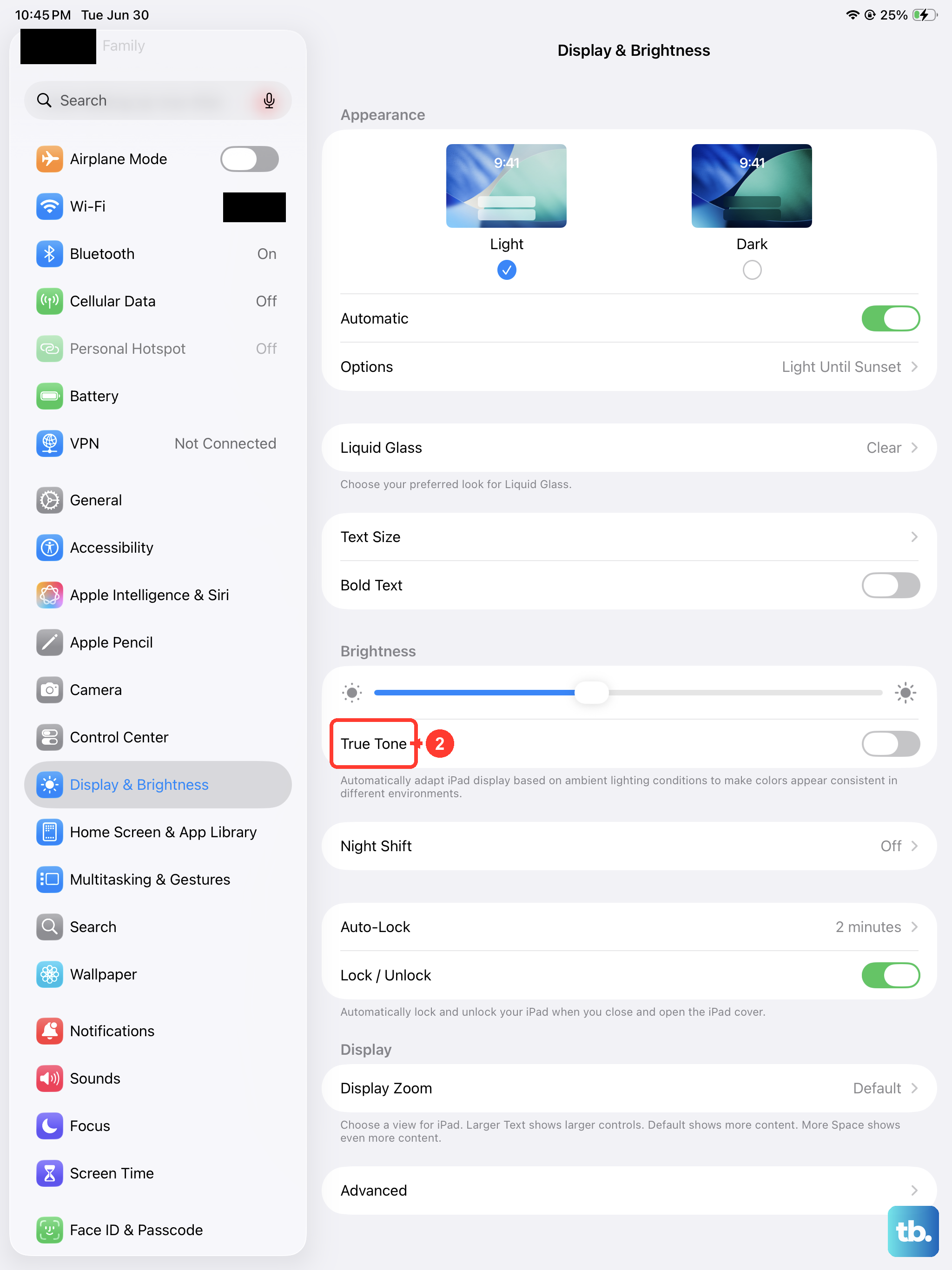 Open Settings > Display & Brightness and toggle True Tone, which can affect colour and flicker on some displays.