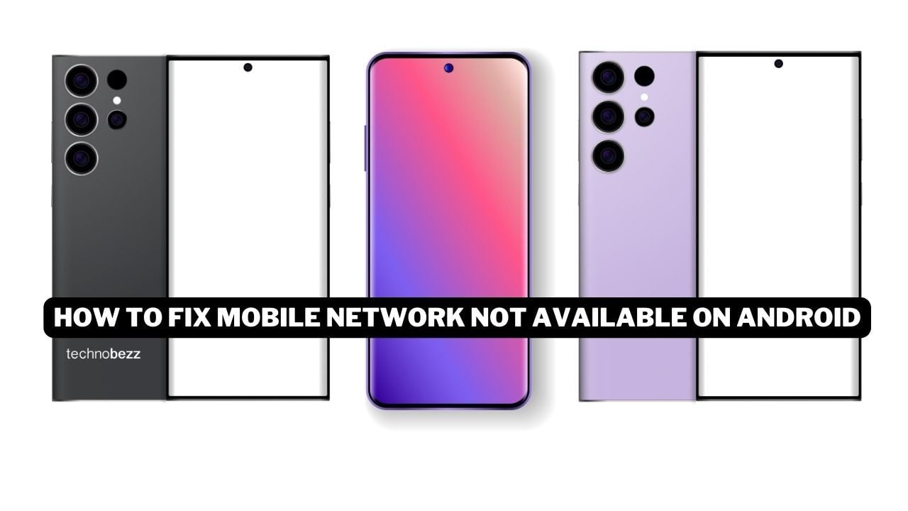 3 Samsung Galaxy Devices with 'Mobile Network Not Available' message