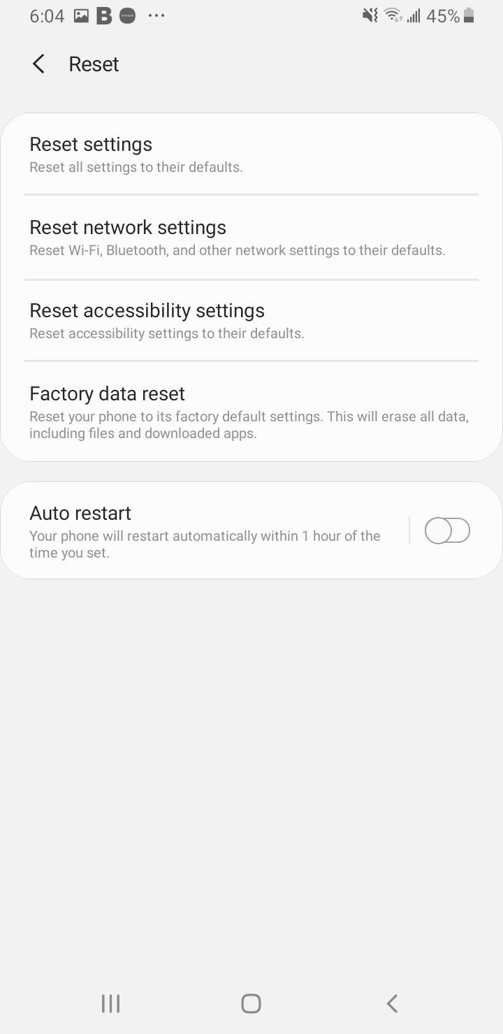 Restablecer la configuración de red en Samsung