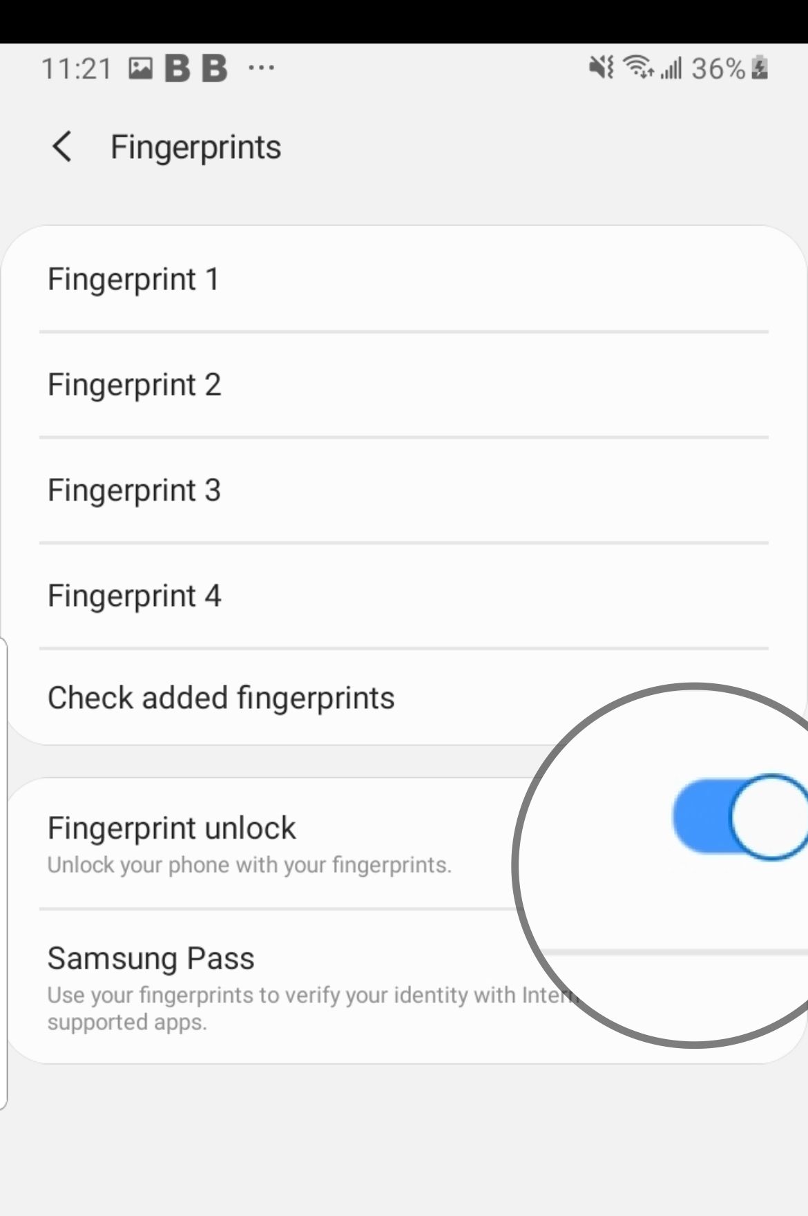 samsung fingerprint sensor not working