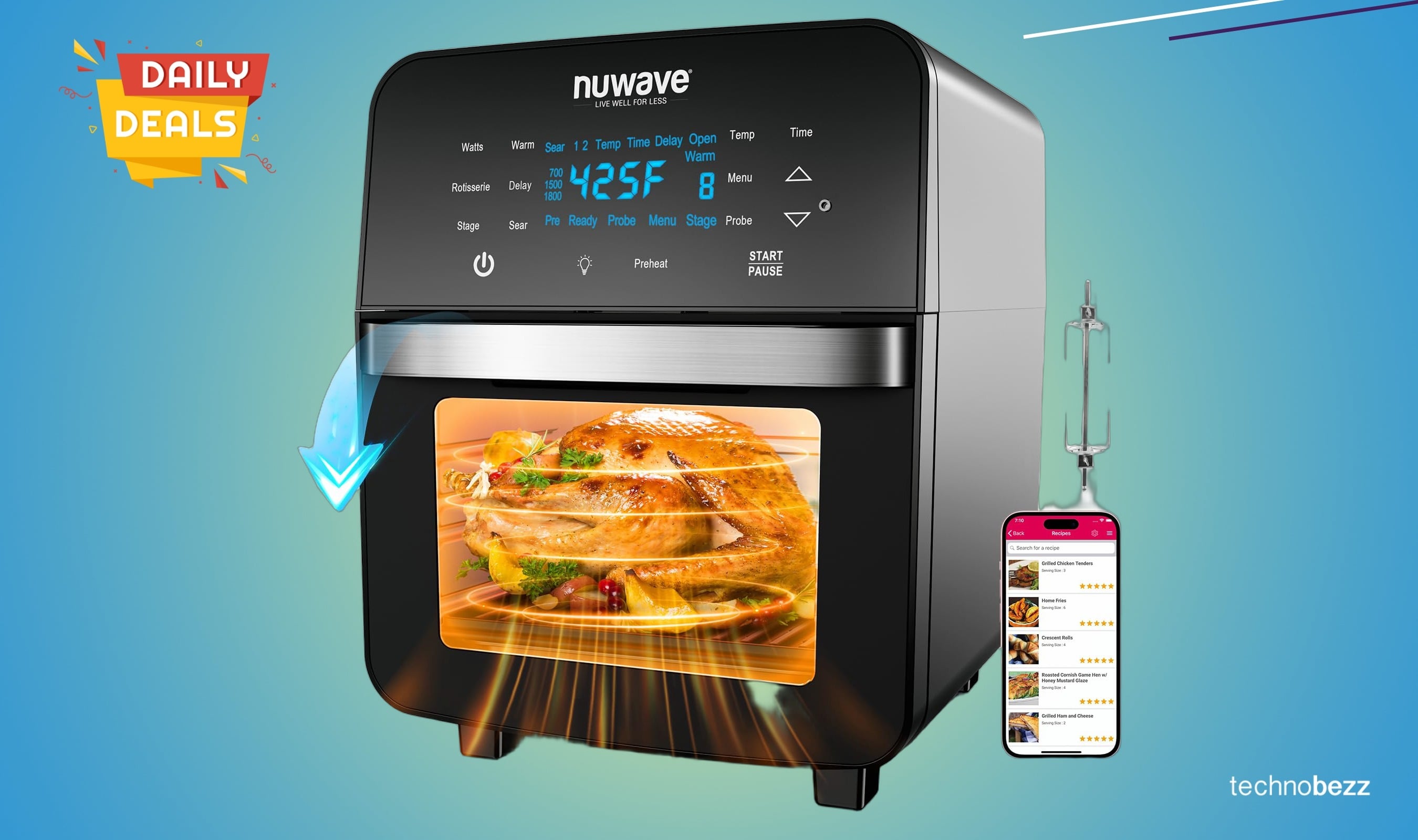 Nuwave Brio 15.5Qt Air Fryer Toaster Oven drops to $152.48