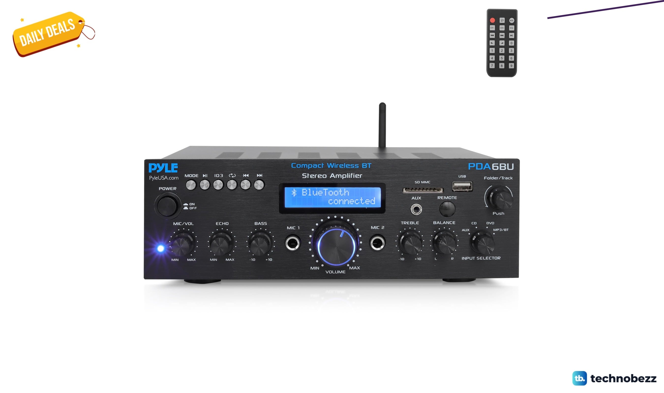 Pyle Wireless Bluetooth Power Amplifier System 200W drops to $85.98