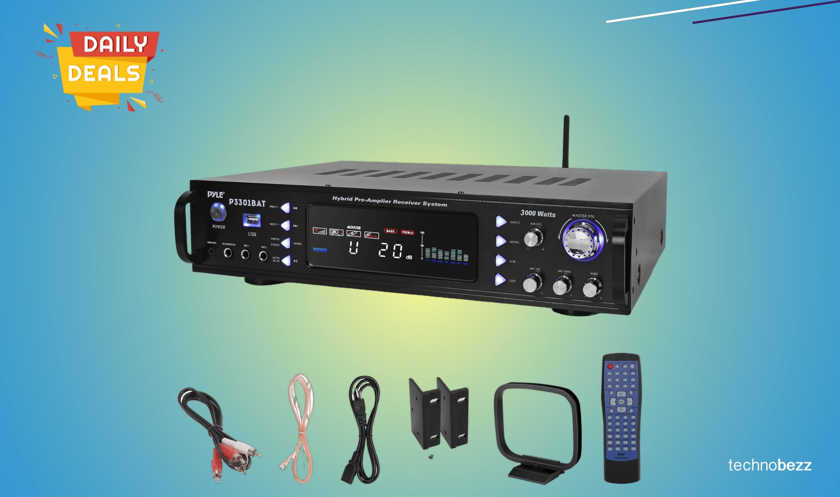 Pyle Wireless Bluetooth Home Stereo Amplifier Hybrid drops to $127.24
