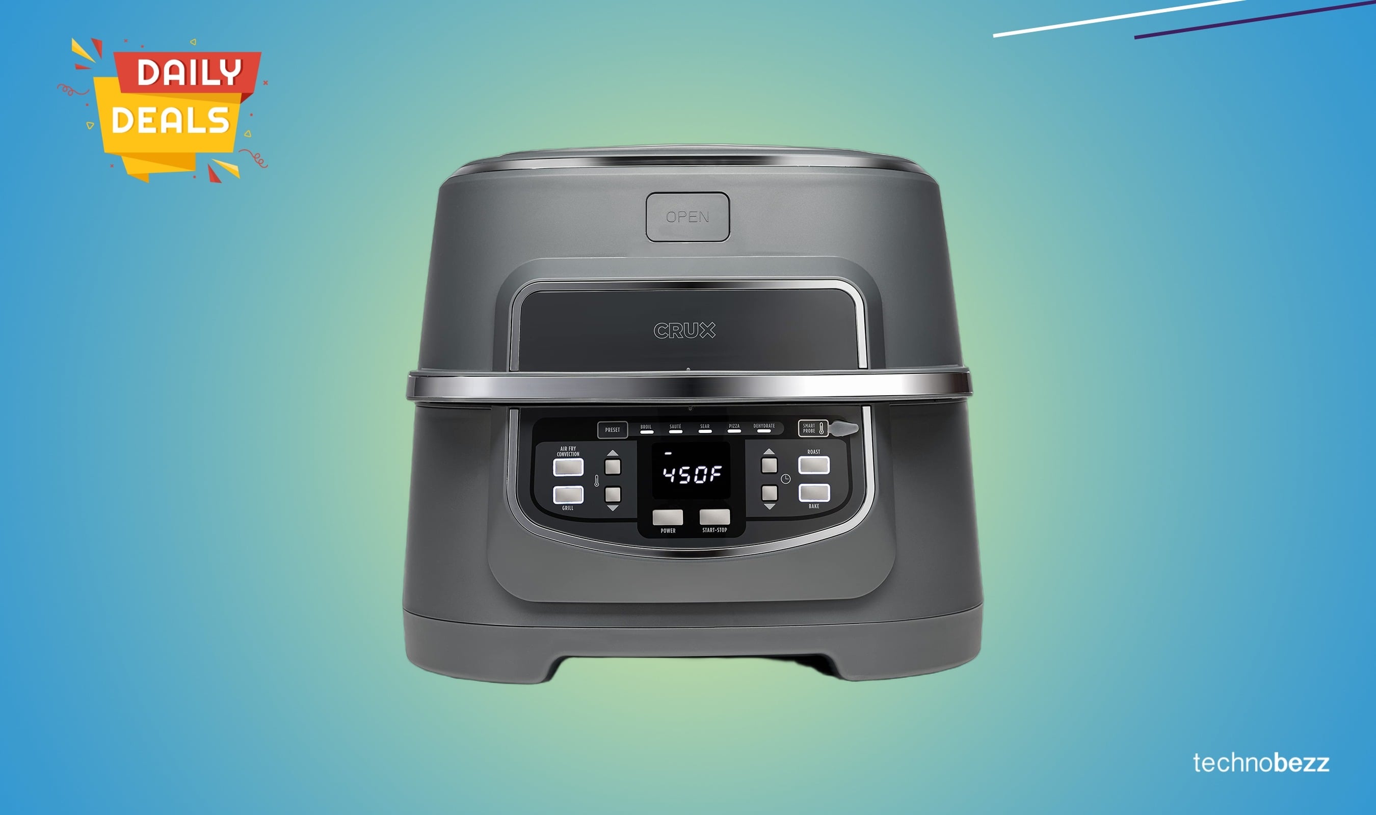 CRUX Smokeless Indoor Grill Digital Air Fryer drops to $63.65