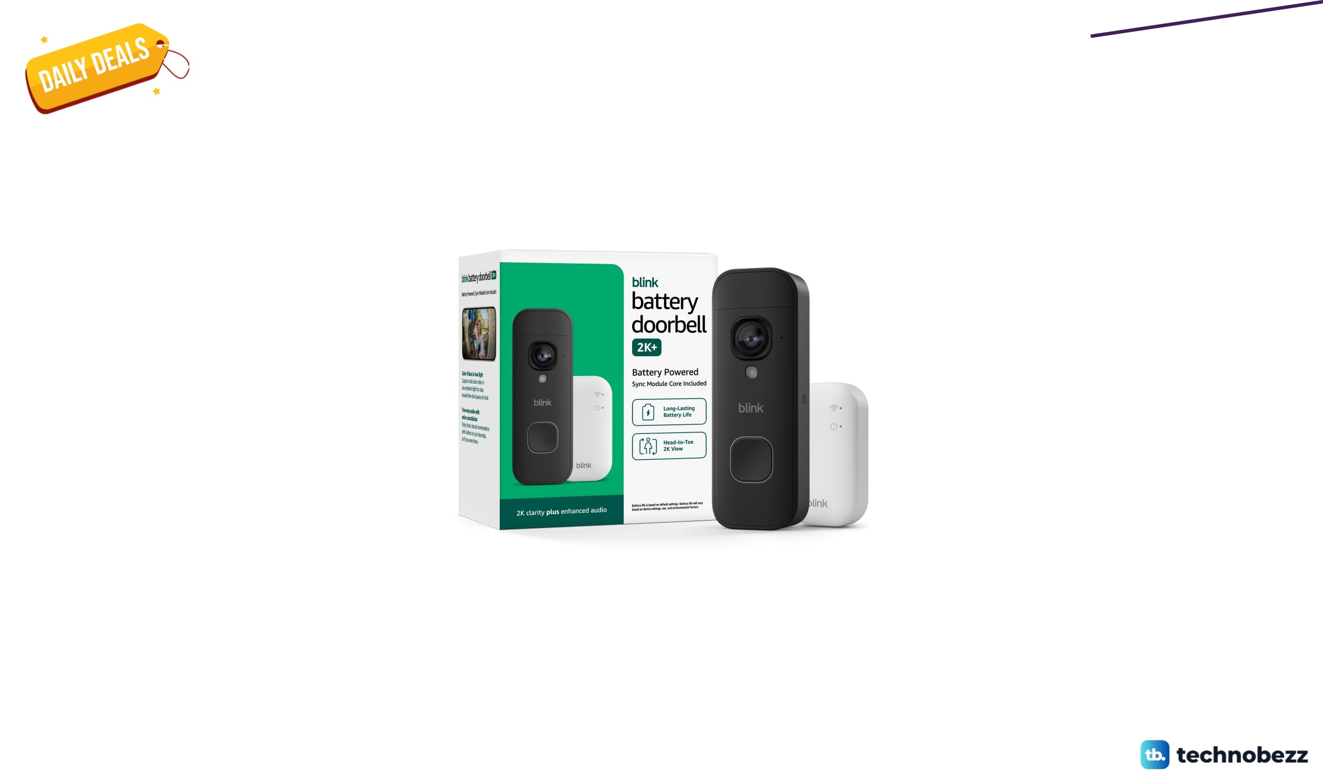 Blink Battery Doorbell 2K+ Wireless video doorbell now $35.99, down from $79.99, ahead of Prime Big Deal Days