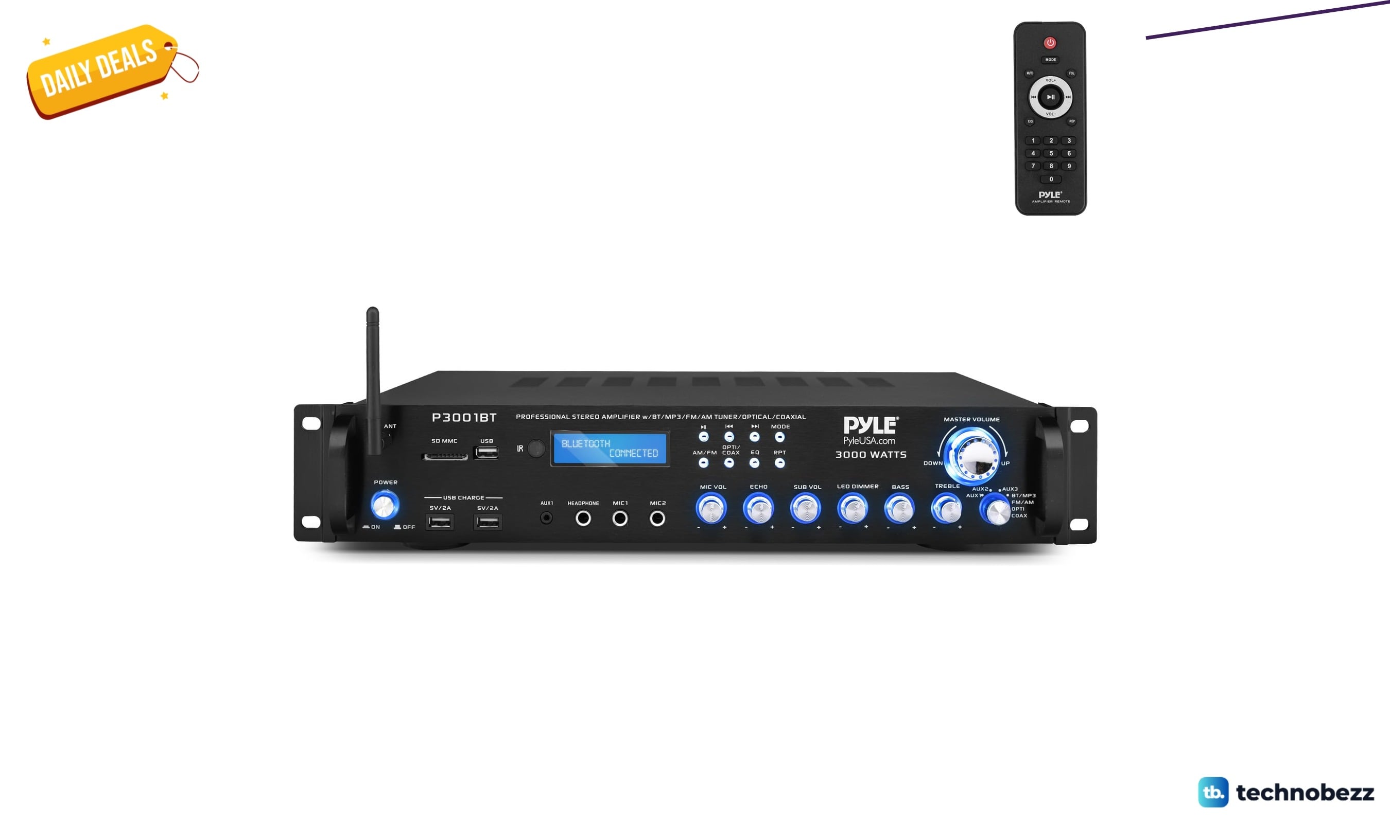 Pyle 3000W Multi-Channel Bluetooth Wireless Power Amplifier down to $136.79 in latest price cut