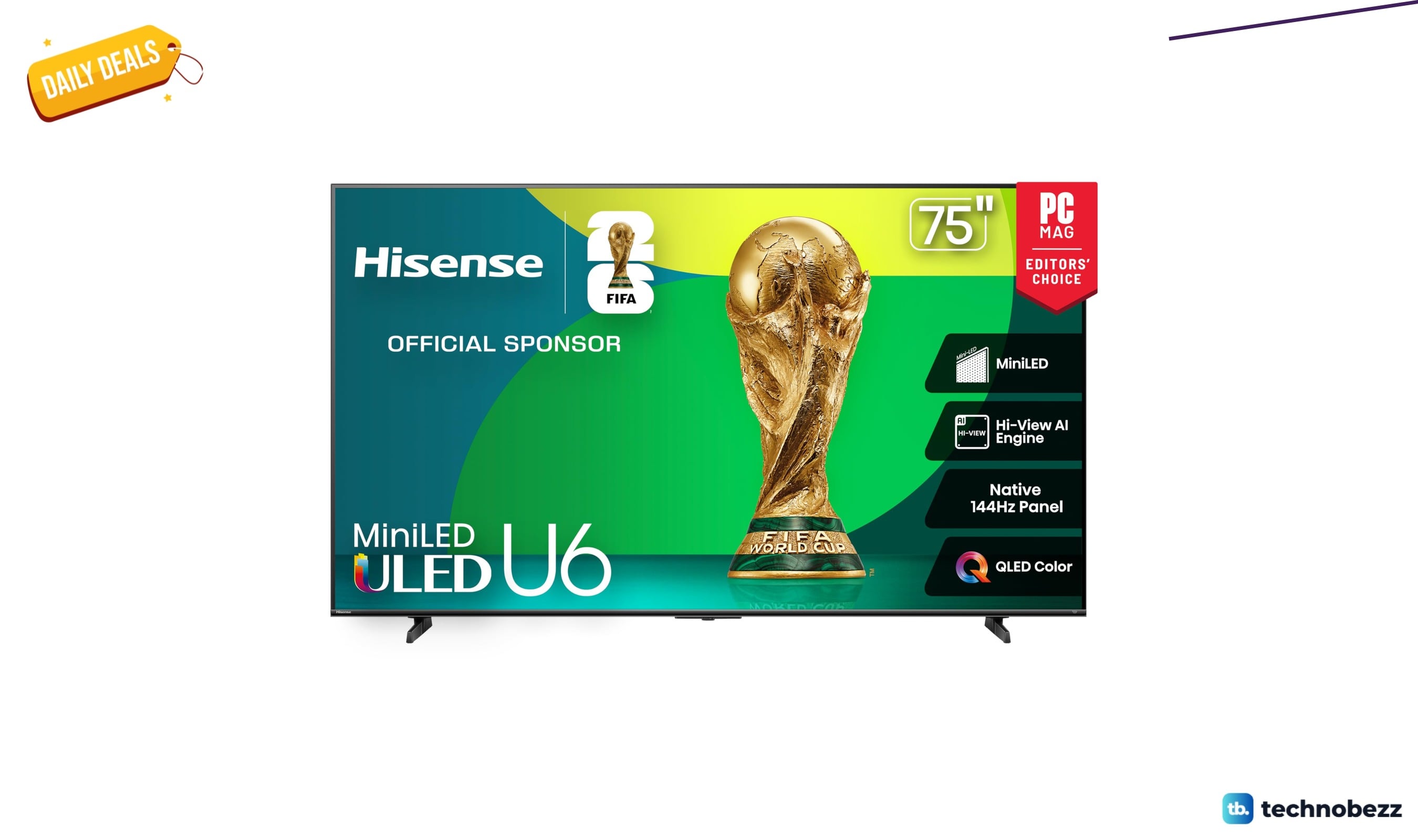 Hisense 75" Class U6 Mini-LED 4K UHD discounted to $907.95