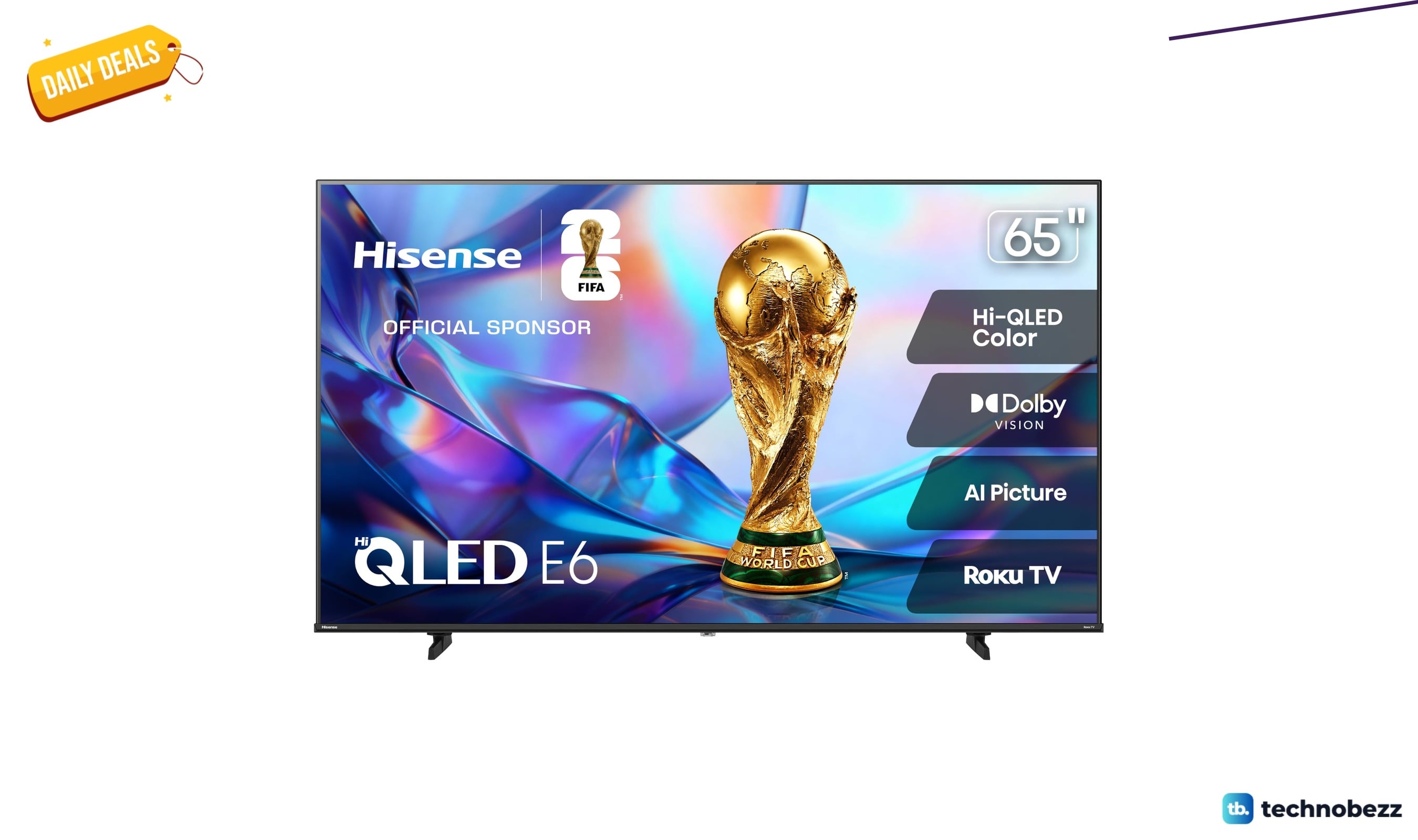 Hisense 65-inch E6SR Hi-QLED 4K UHD Smart on sale for $429.99