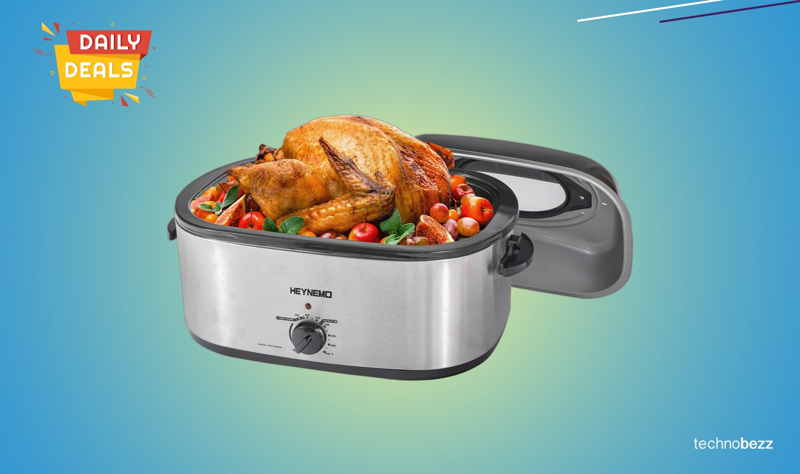 HEYNEMO 22-quart electric roaster oven drops to $72.70 on Amazon