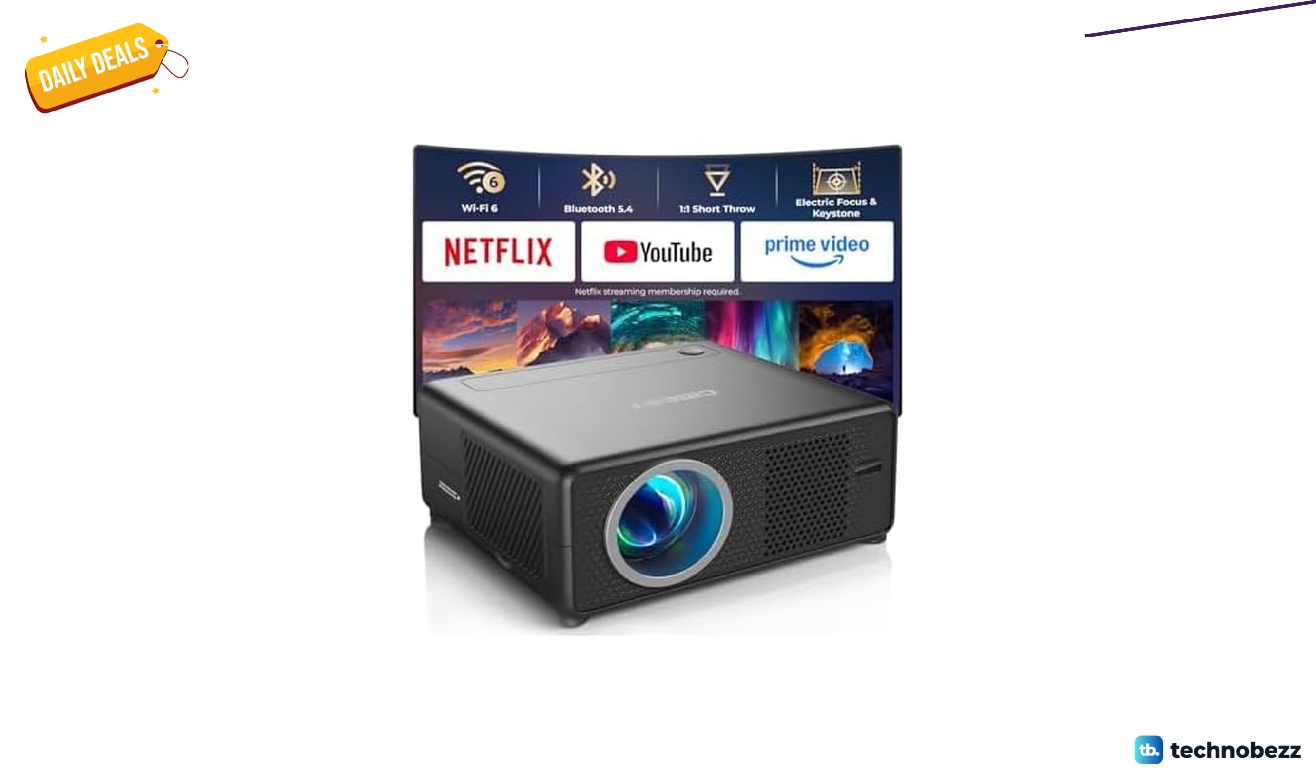 CiBest 1080P WiFi Bluetooth Projector is $57.99 at Woot