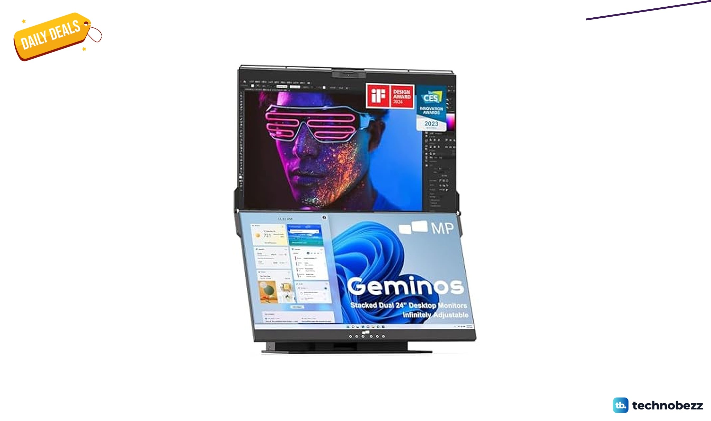 Woot offers Mobile Pixels Geminos Dual 24 Inch Stacked Computer for $489.99