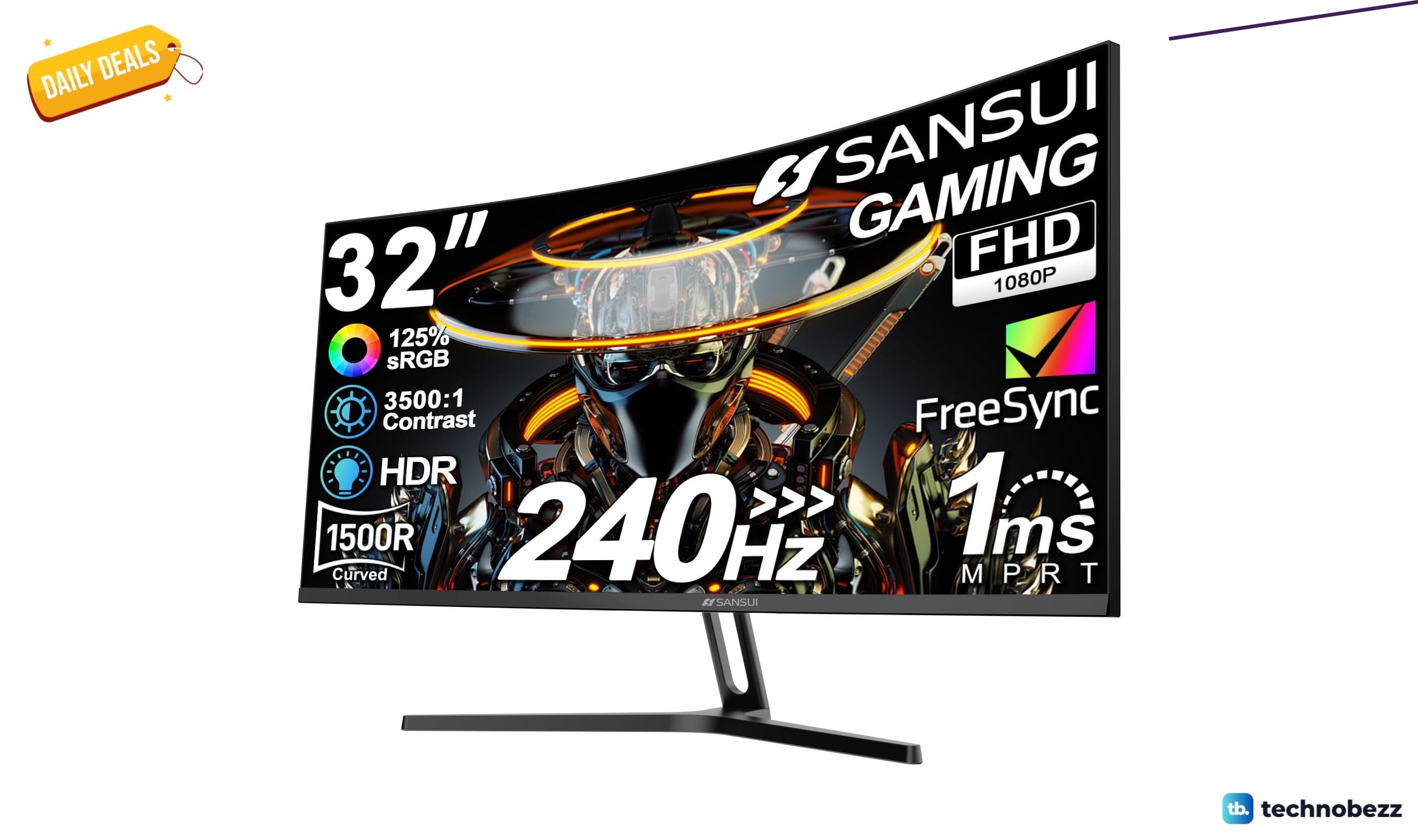 SANSUI Curved Gaming Monitor High Refresh Rate sees price cut to $179.99