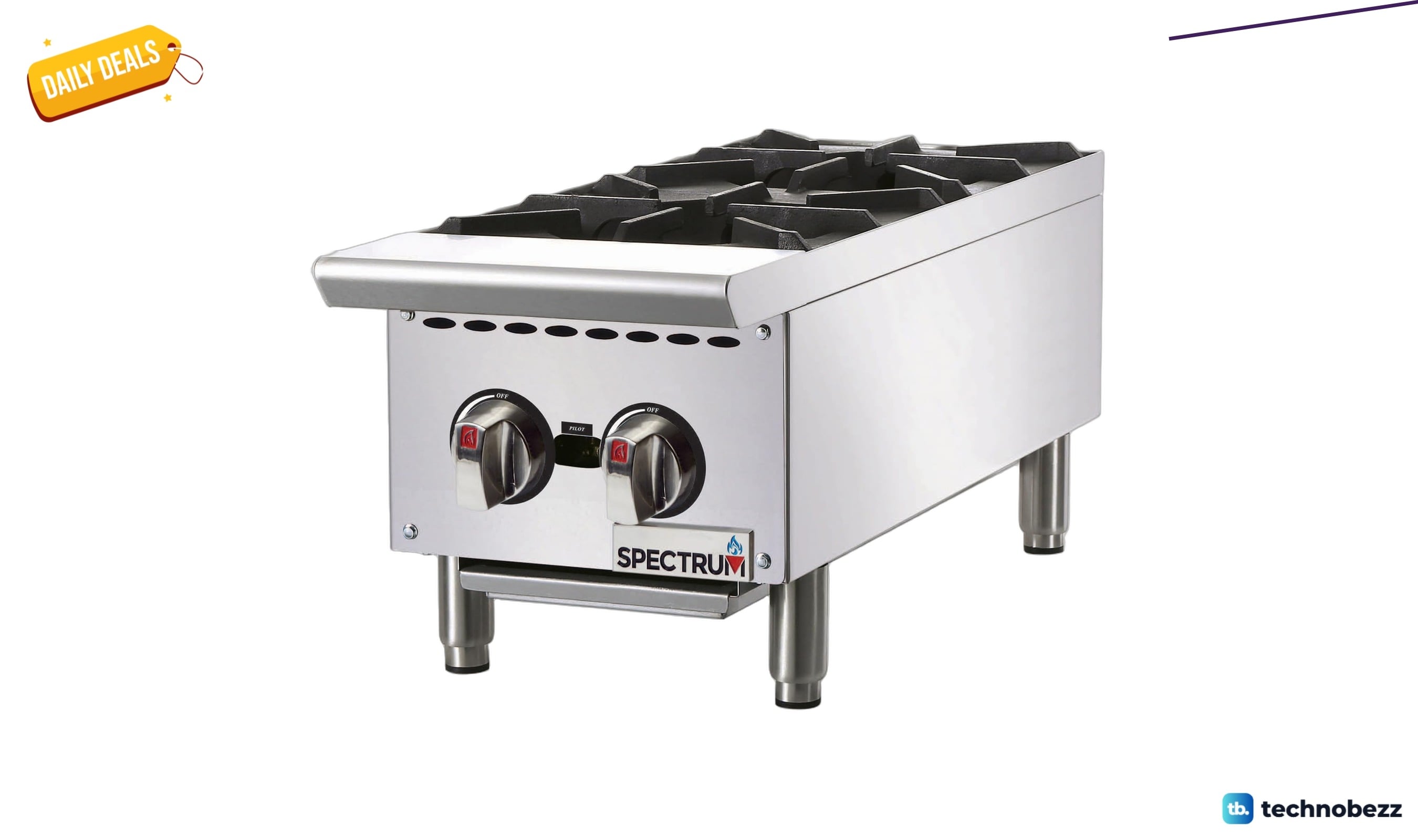 Winco Countertop Natural Gas Hot Plate with 2 Burners drops to $369.46