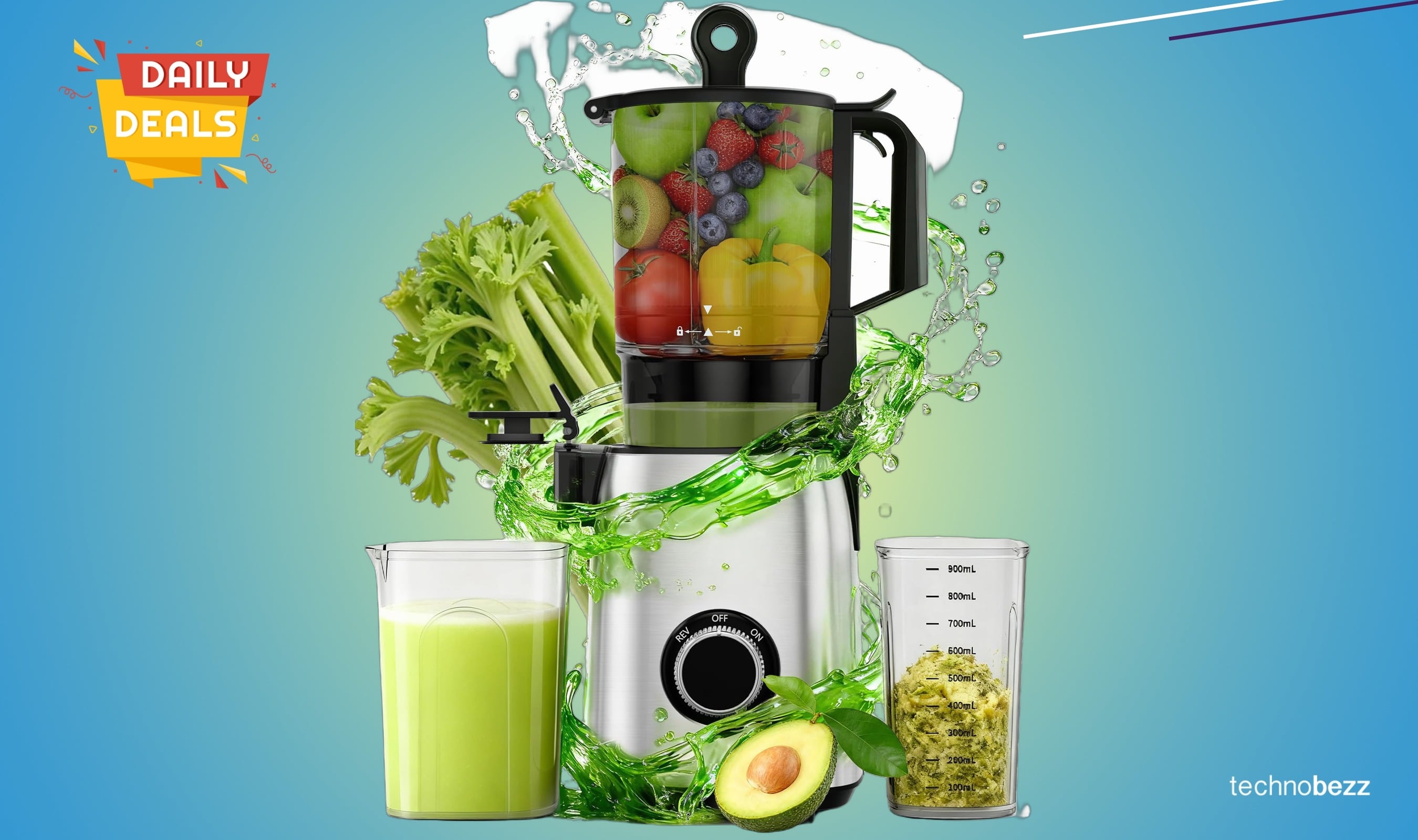Electactic Cold Press Juicer with 5.4" chute drops to $86.05