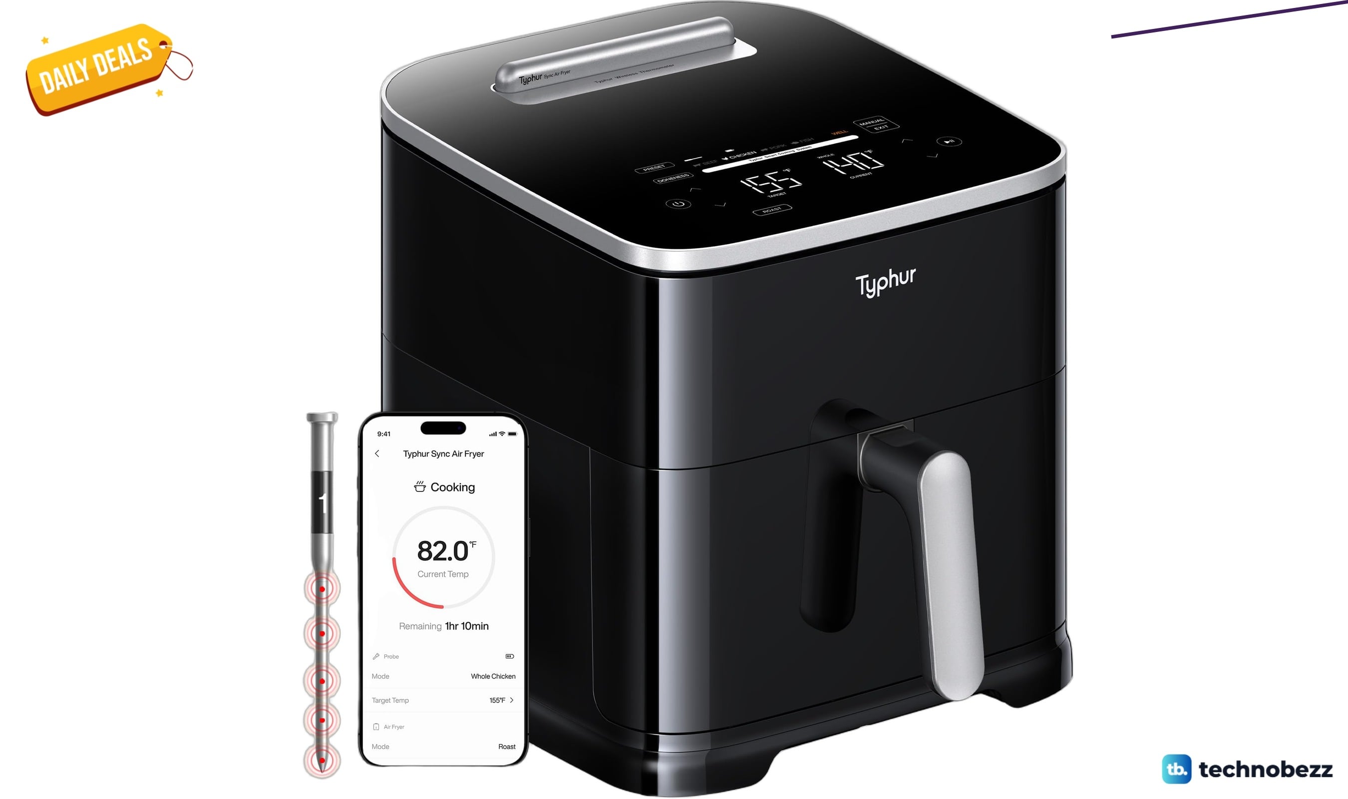 Typhur Sync 8QT AI Smart Air Fryer drops to $178.98 on Amazon