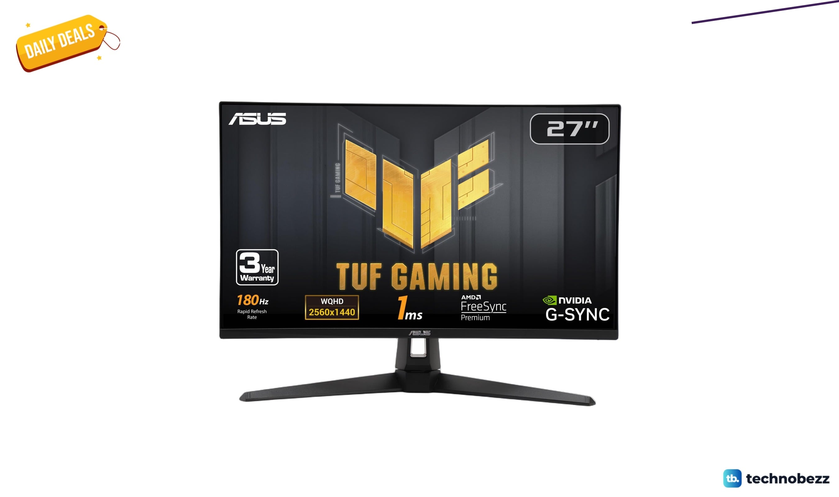 ASUS TUF Gaming 27 inch 1440P HDR Monitor drops to $199