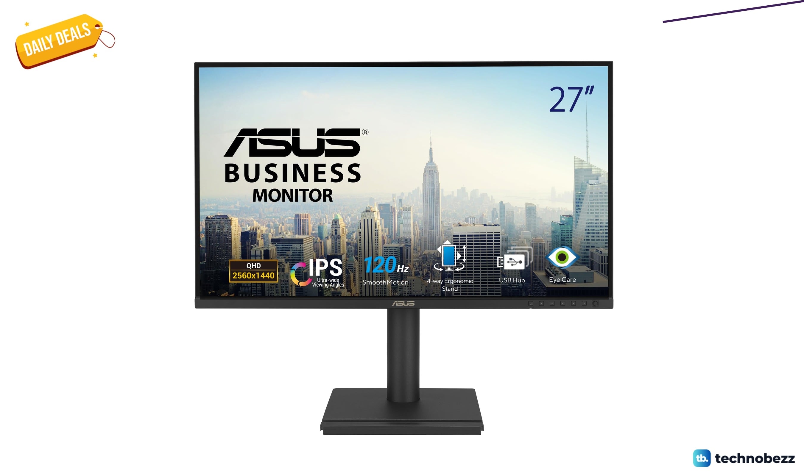 ASUS 27" 1440P Business Monitor QHD drops to $249.99 from $269