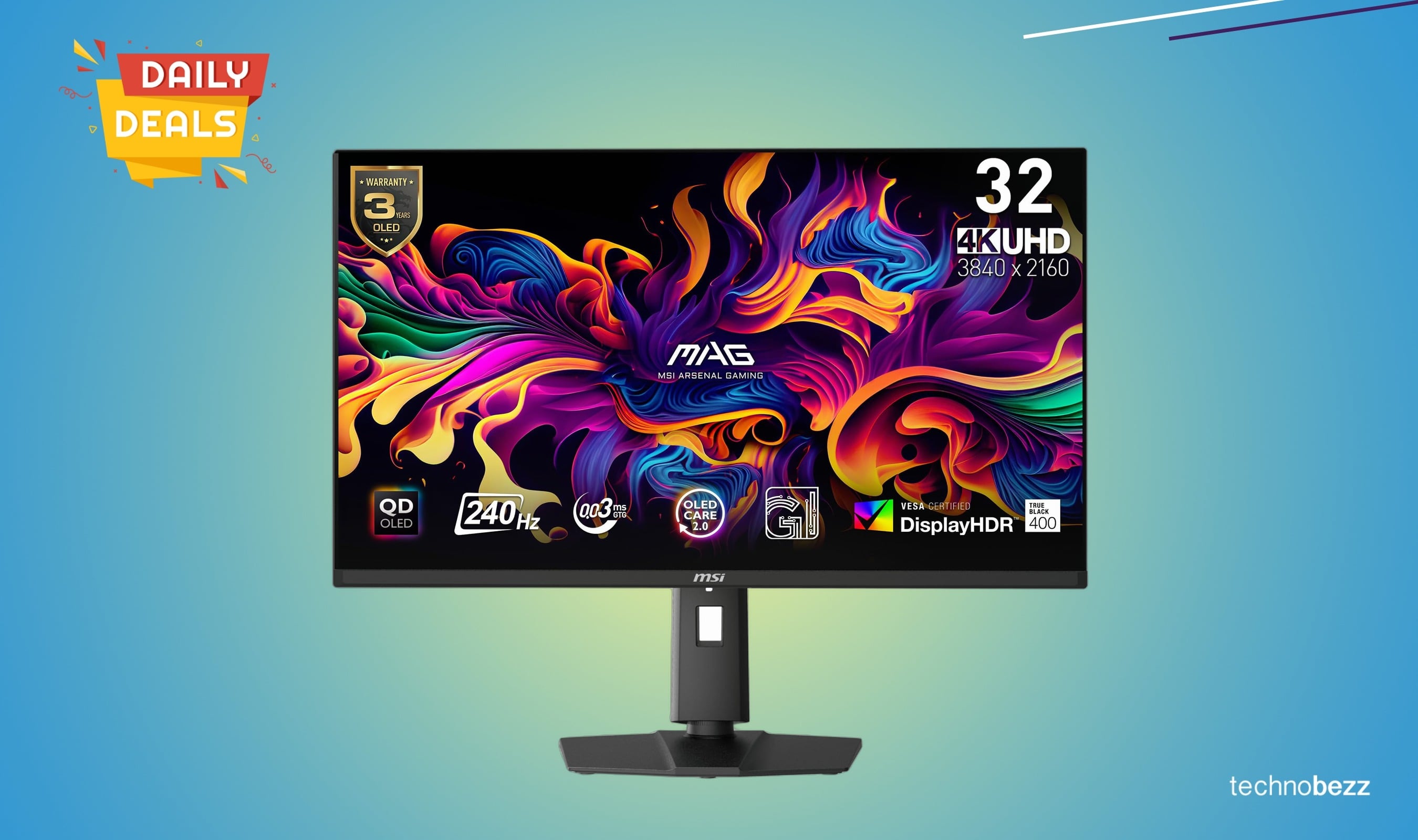 MSI MAG 321UPX QD-OLED 4K monitor drops to $699.99