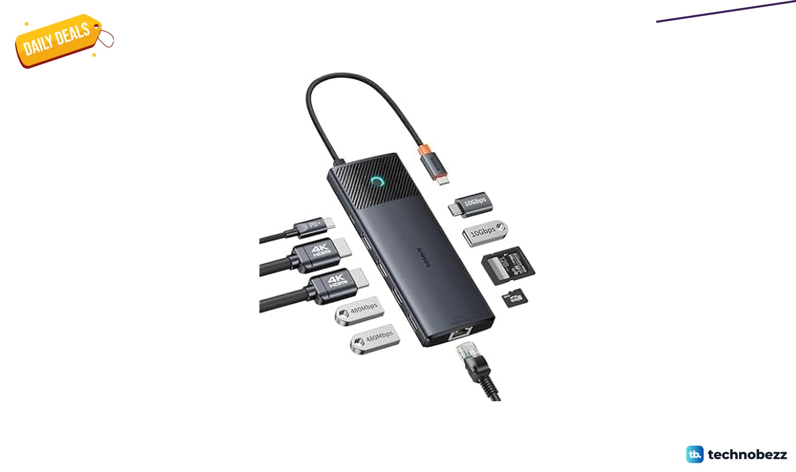 Baseus 10-in-1 USB-C Hub Dual Monitor is $49.99 at Woot