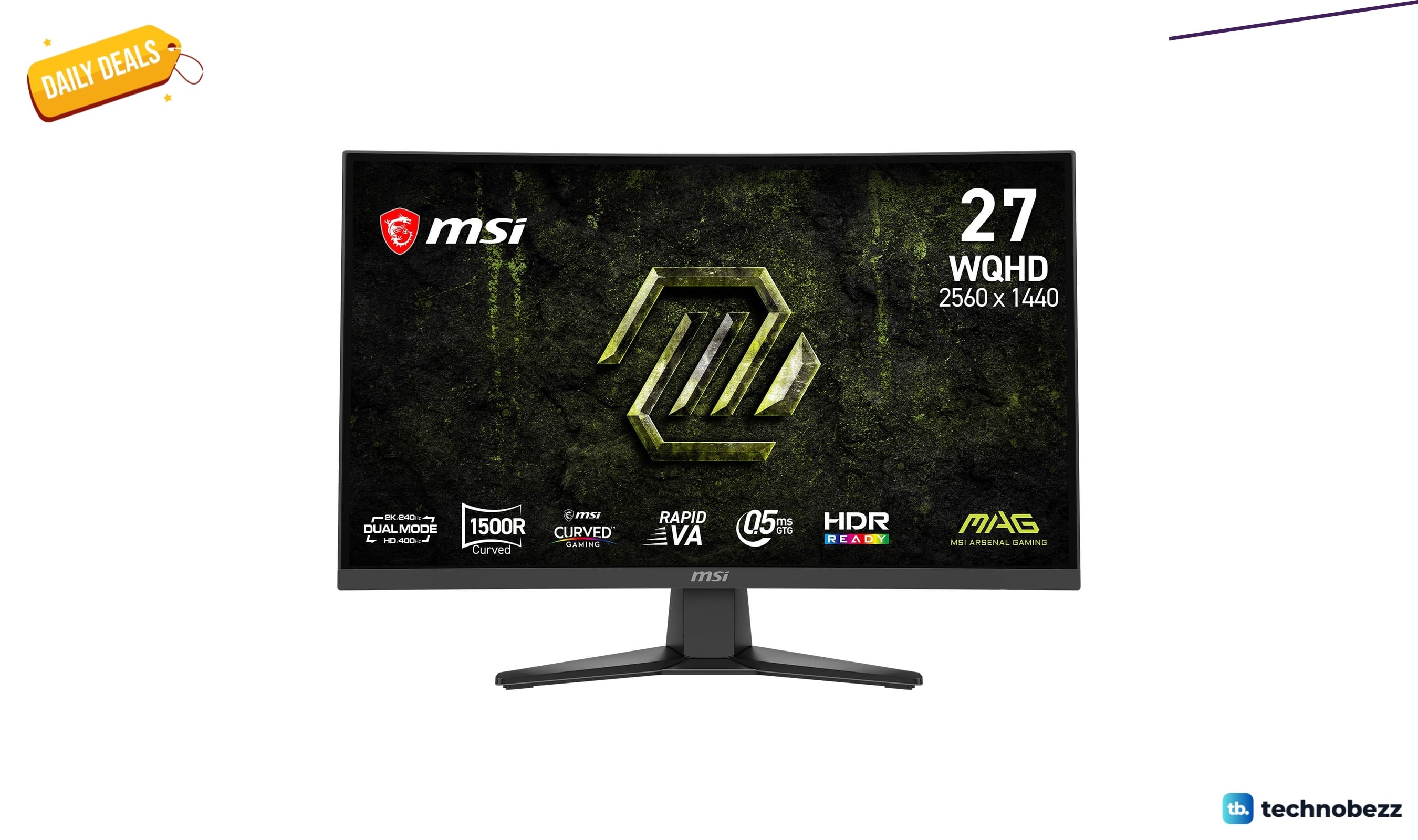 msi MAG 275CQDF X24 2560 x 1440 falls to $199.99