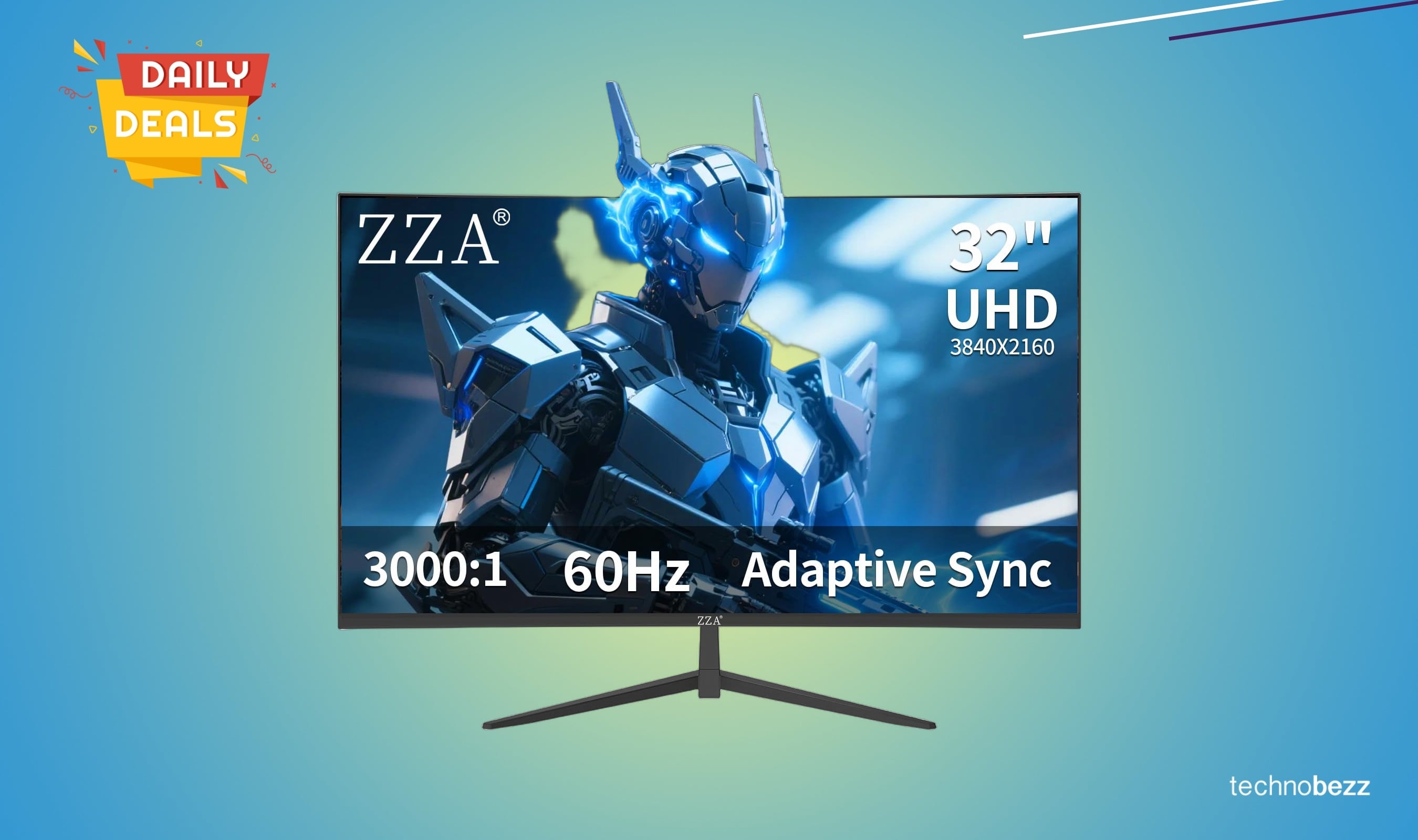 ZZA 32-inch 4K curved monitor price drops to $192.08