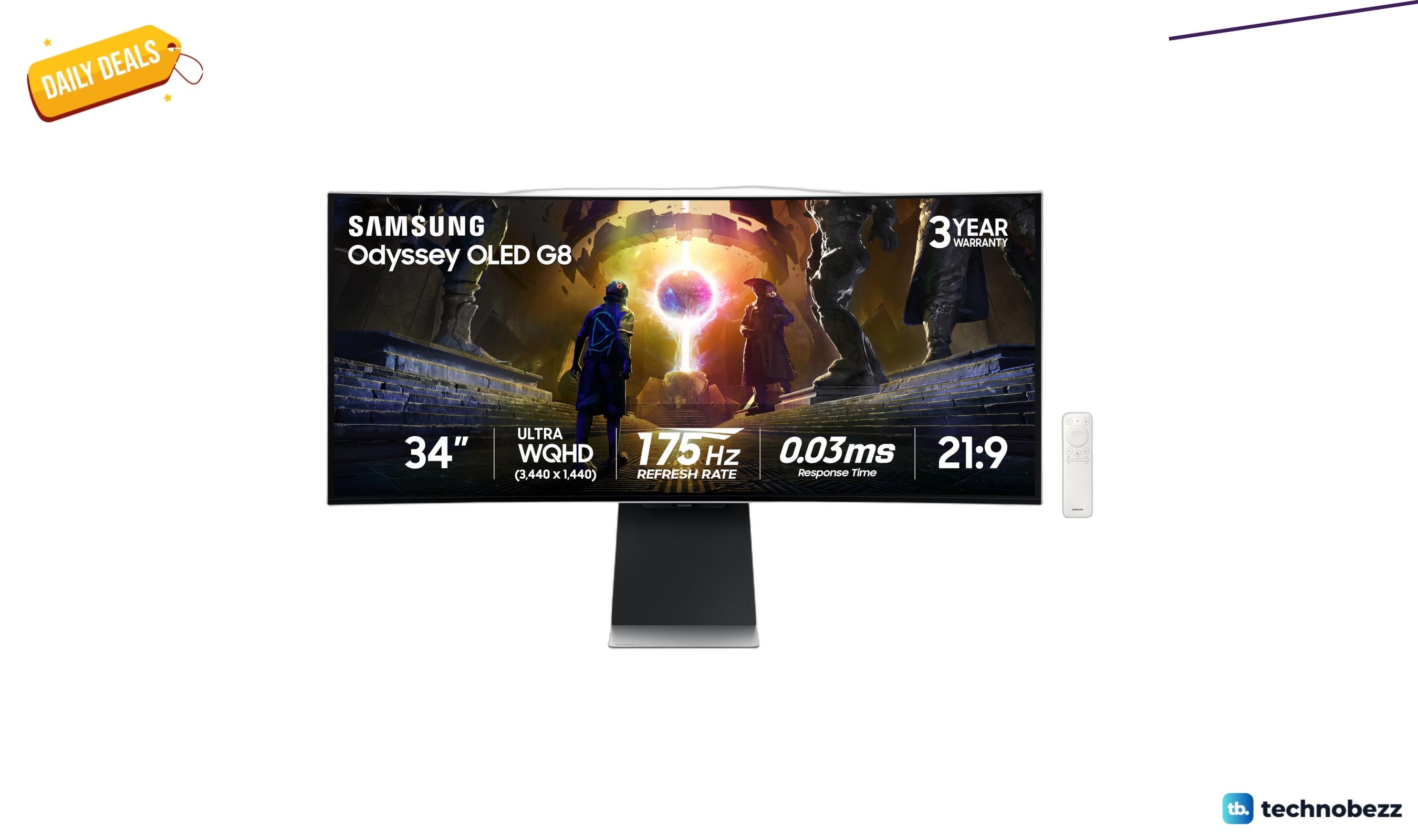 Samsung 34 inch Odyssey OLED G8 Ultra-QWHD QD-OLED drops to $1115.99